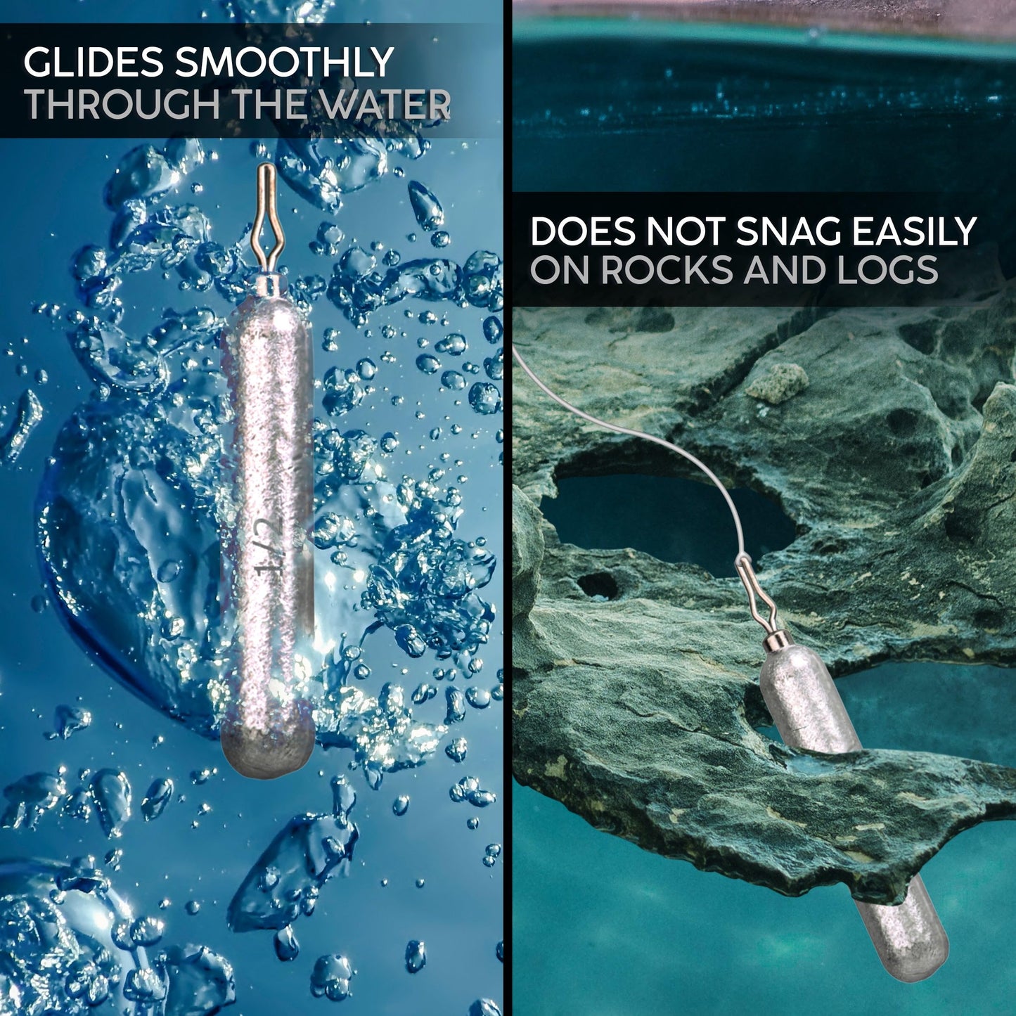 Reaction Tackle- Lead Drop Shot Weights - dropshot sinkers, 1 oz, 10pk