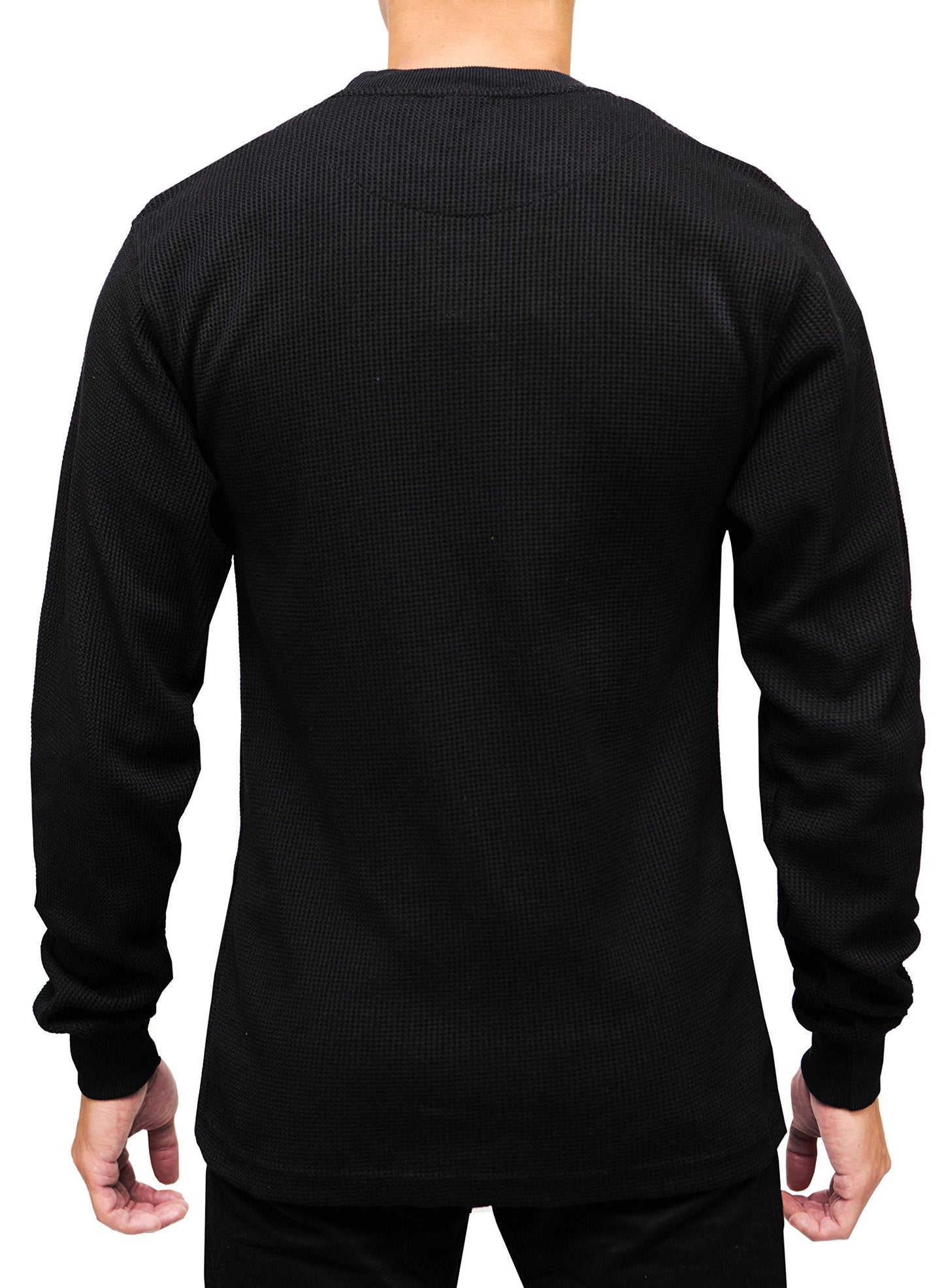 Access Men's Heavyweight Long Sleeve Thermal Crew Neck Top Black 4X
