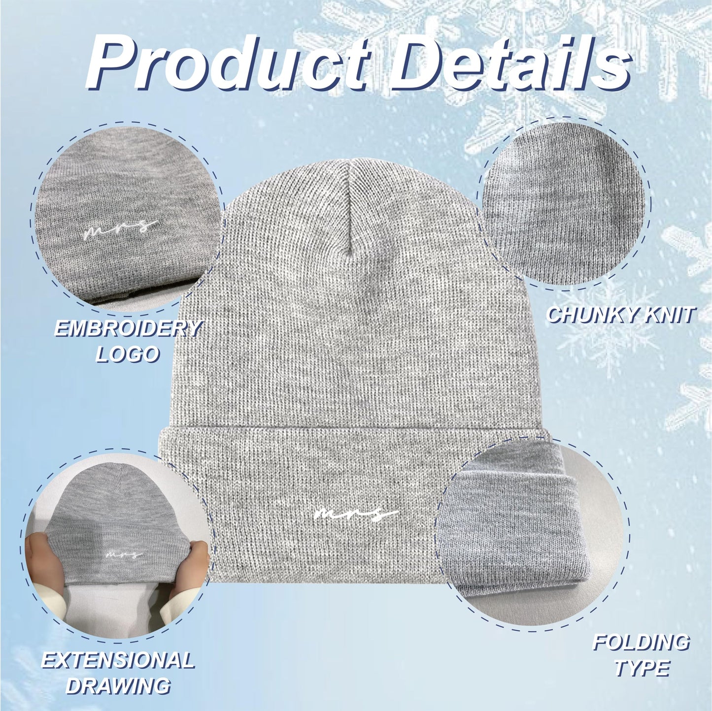 GroomBrideGifts Wedding Gifts for Couples, Mr & Mrs Wedding Beanie Hat Set, Bridal Shower Gifts, Unique Gift for Engagement, Wedding, Newly-Married Anniversary