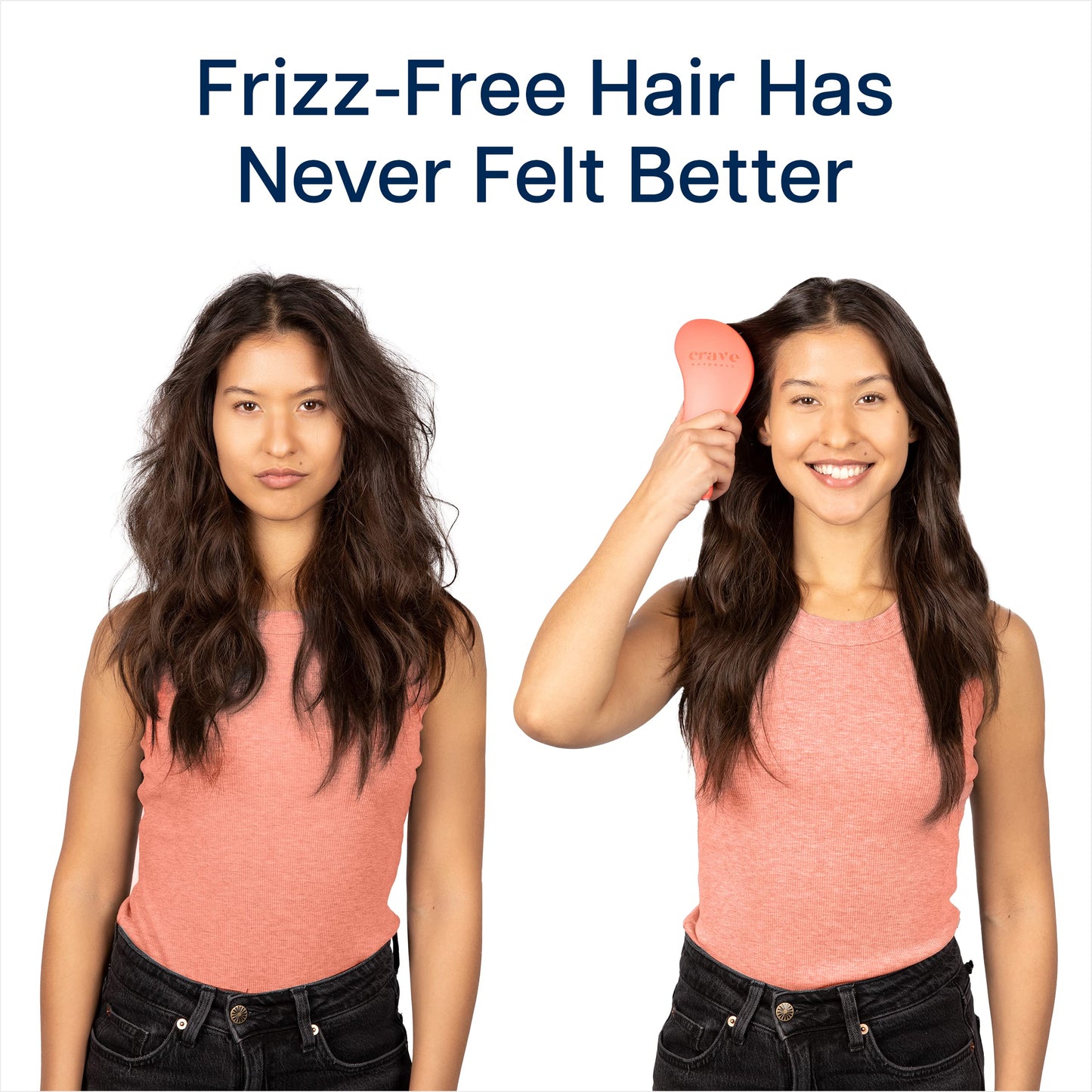 Crave Naturals Glide Thru Detangling Brush - Detangler Brush for Natural, Curly, Straight, Wet and Dry Hair for Adults and Kids - Hair Brush for Little Girls, Toddlers, Teens - 7.5 x 3 inches, Coral