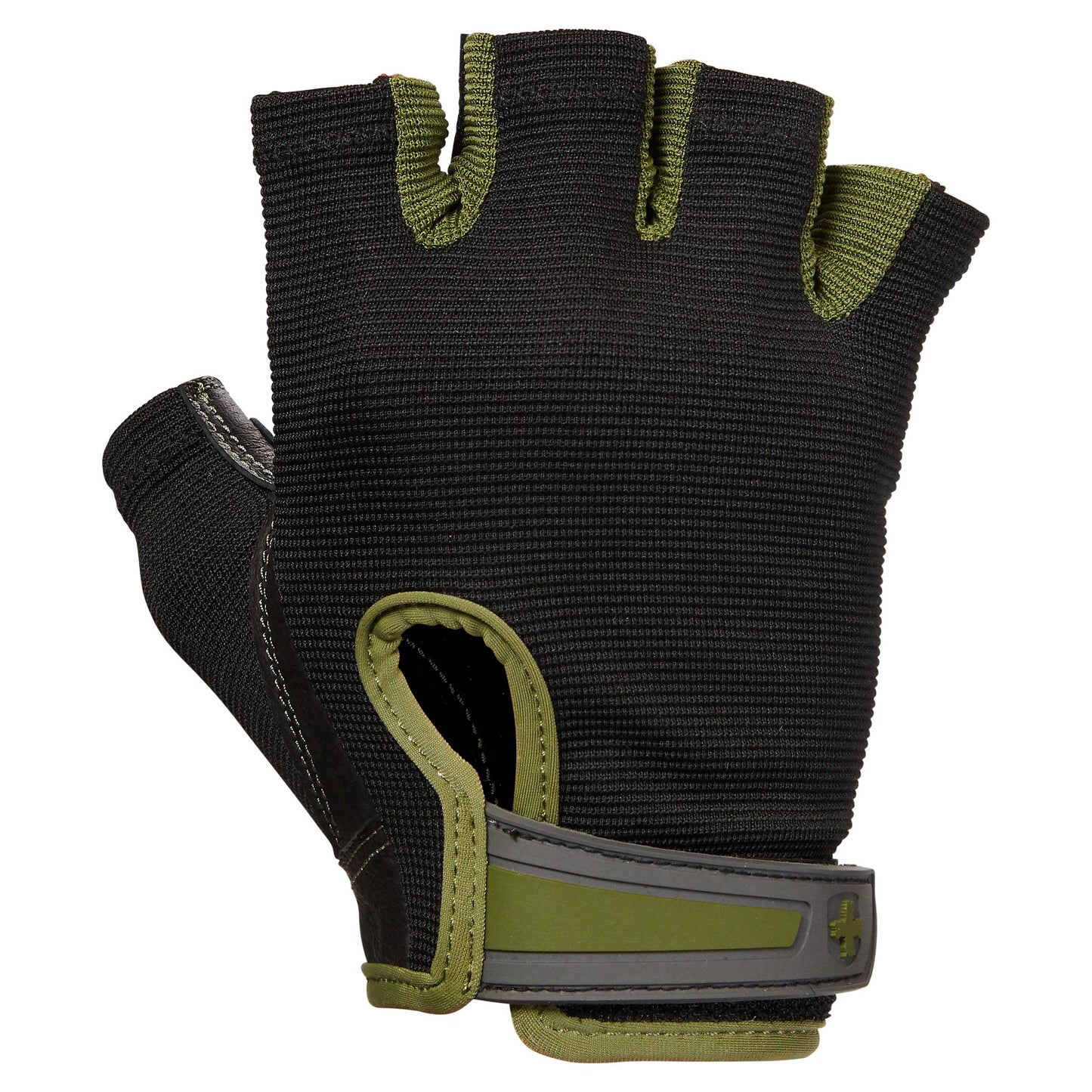 Harbinger Power Non-Wristwrap Weightlifting Gloves with StretchBack Mesh and Leather Palm (Pair), Green, Large (Fits 8 - 8.5 Inches)