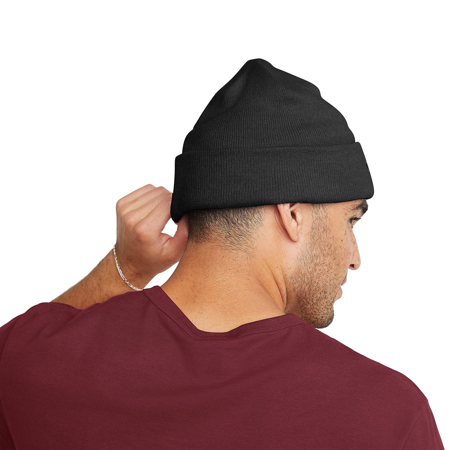 Champion Men's Unisex Beanie, Knit Winter, Cold-Weather Hat, Black C & Script, One Size