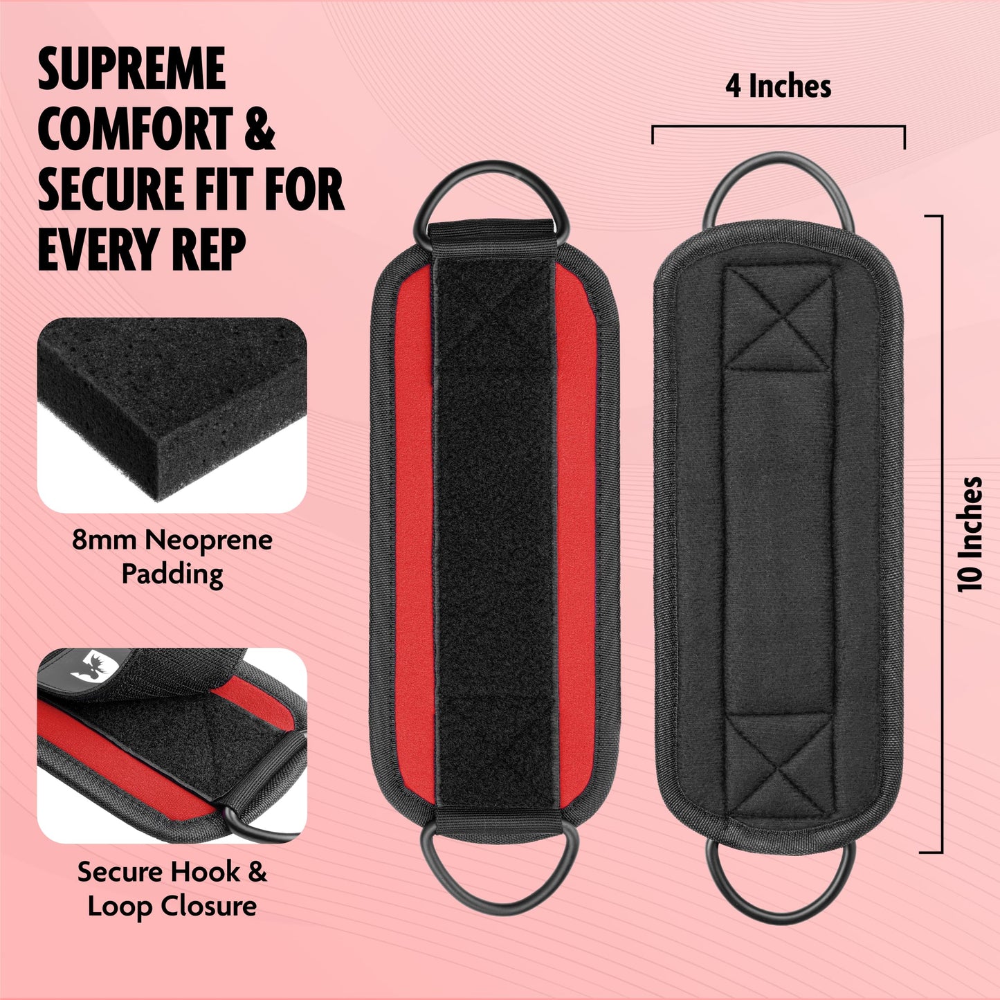 DMoose ankle straps for working out - One Size Fit with Premium Padding, ankle cable straps, leg kickback ankle strap, Booty Workouts, Leg Extension, Hip Abductors