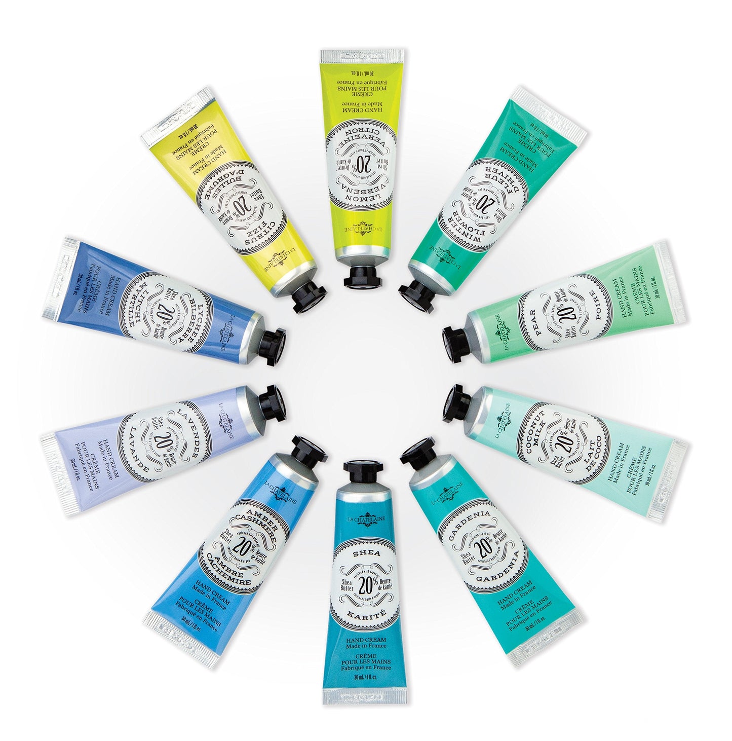 La Chatelaine 20% Shea Butter Hand Cream Travel Size, Organic Argan Oil, Moisturizing, Nourishing, Repairing, Extra-Rich Hand Lotion, Made in France, Paraben Free, 1 oz / 30ml (Coconut Milk)
