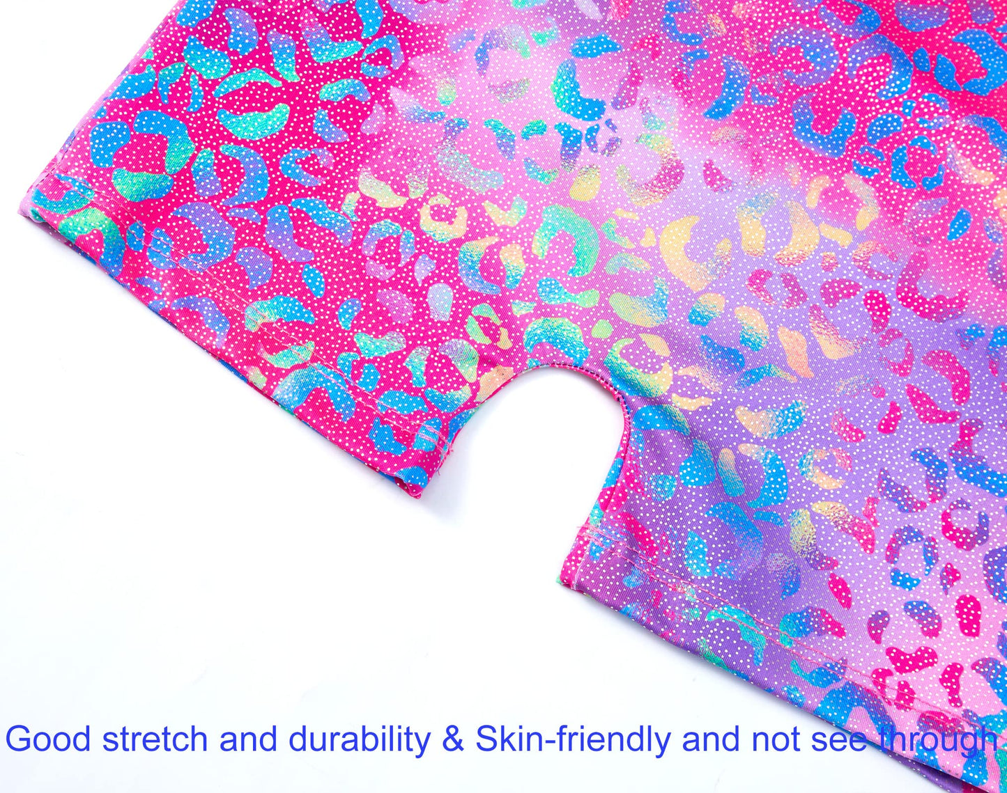 Domusgo Girls Gymnastics Leotards Size 6-7 Years Old Sparkle Pink Multicolor Cheetah Unitard for Kids Tumble Class