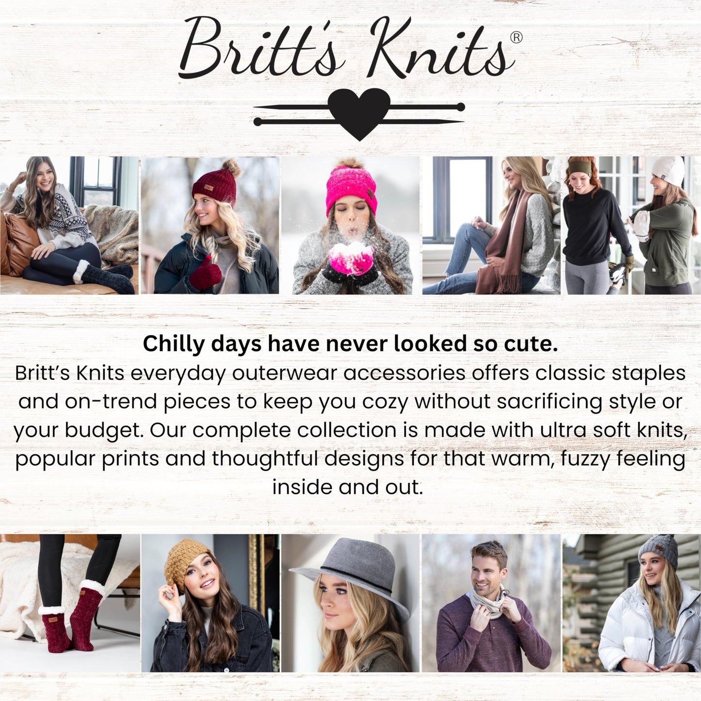 Britt's Knits Women's Plush-Lined Knit Hat with Pom, Charcoal, One Size