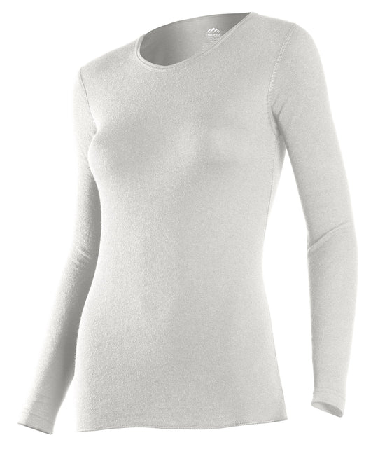 ColdPruf Women's Basic Active Wear Crew Top, Winter White, Large