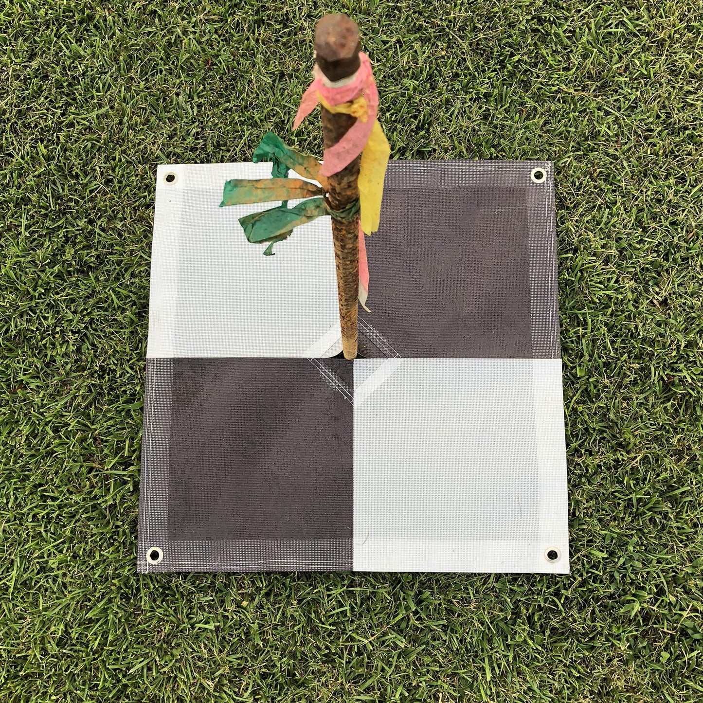 Sky High Bull's-Eye (24"x24") Drone Ground Control Point GCP - UAV Aerial Target for Mapping & Surveying (6 Pack) | Center Passthrough (Black/White Markers) | Pix4D & DroneDeploy Compatible