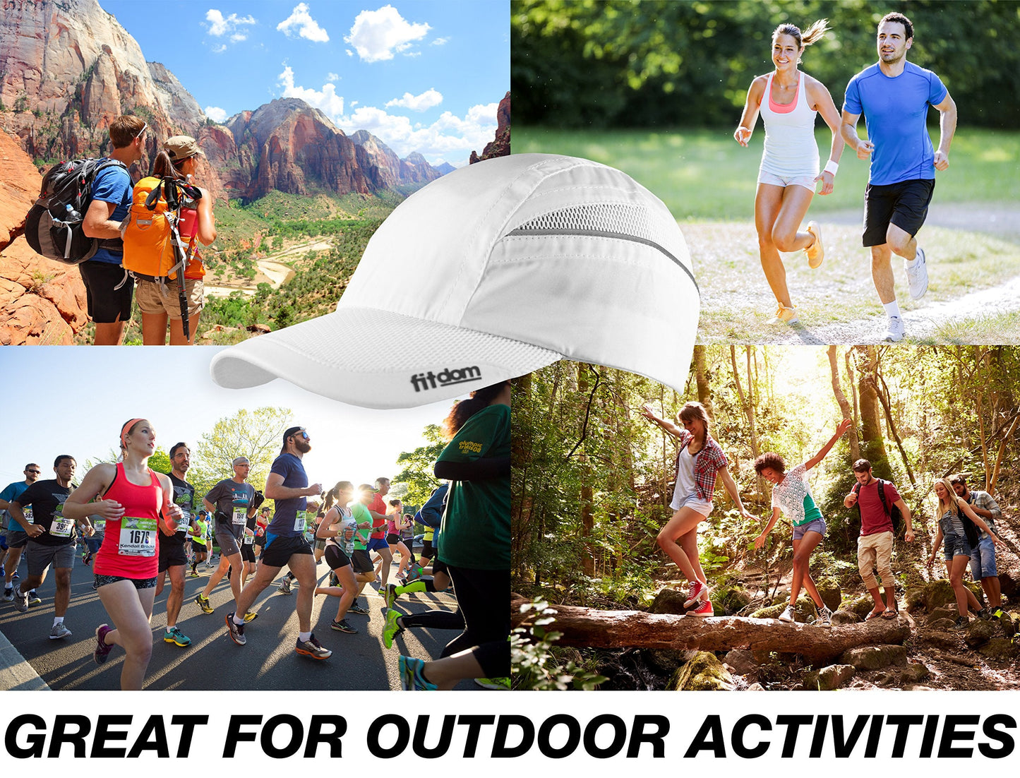 Fitdom Lightweight All Sports Cap Perfect Hat for Running, Hiking, Tennis, Golf & More