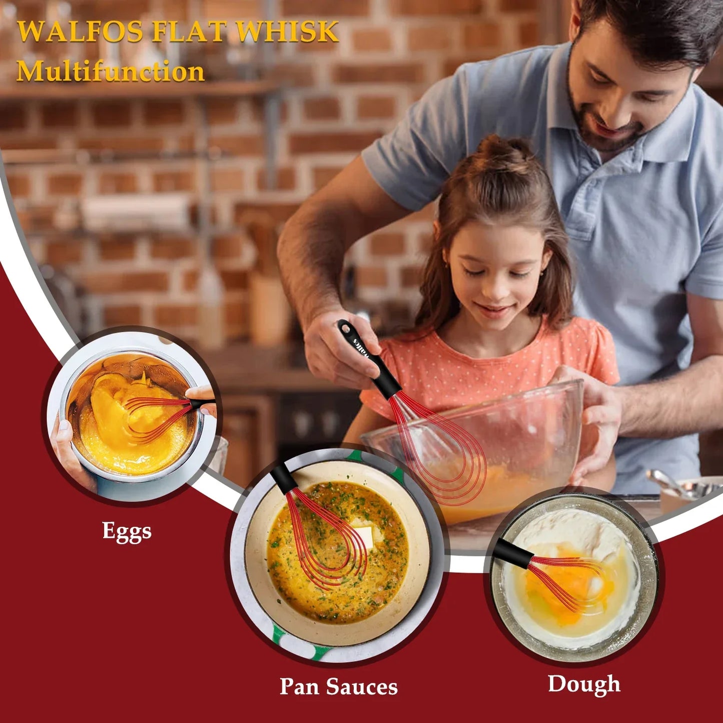 WALFOS Silicone Balloon Whisk