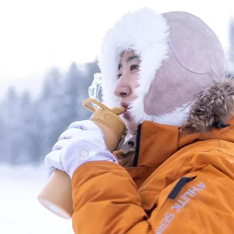 Tyeso Insulated Water Bottle with Straw ( Stainless Steel )