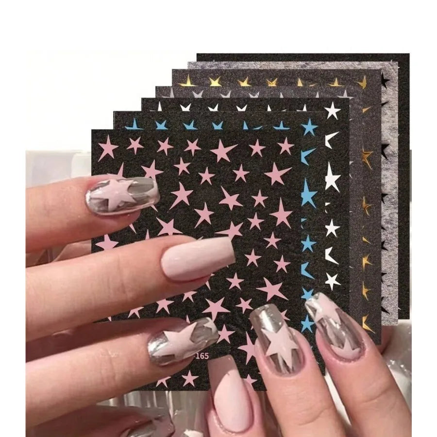 3D Metal Starburst Nail Stickers
