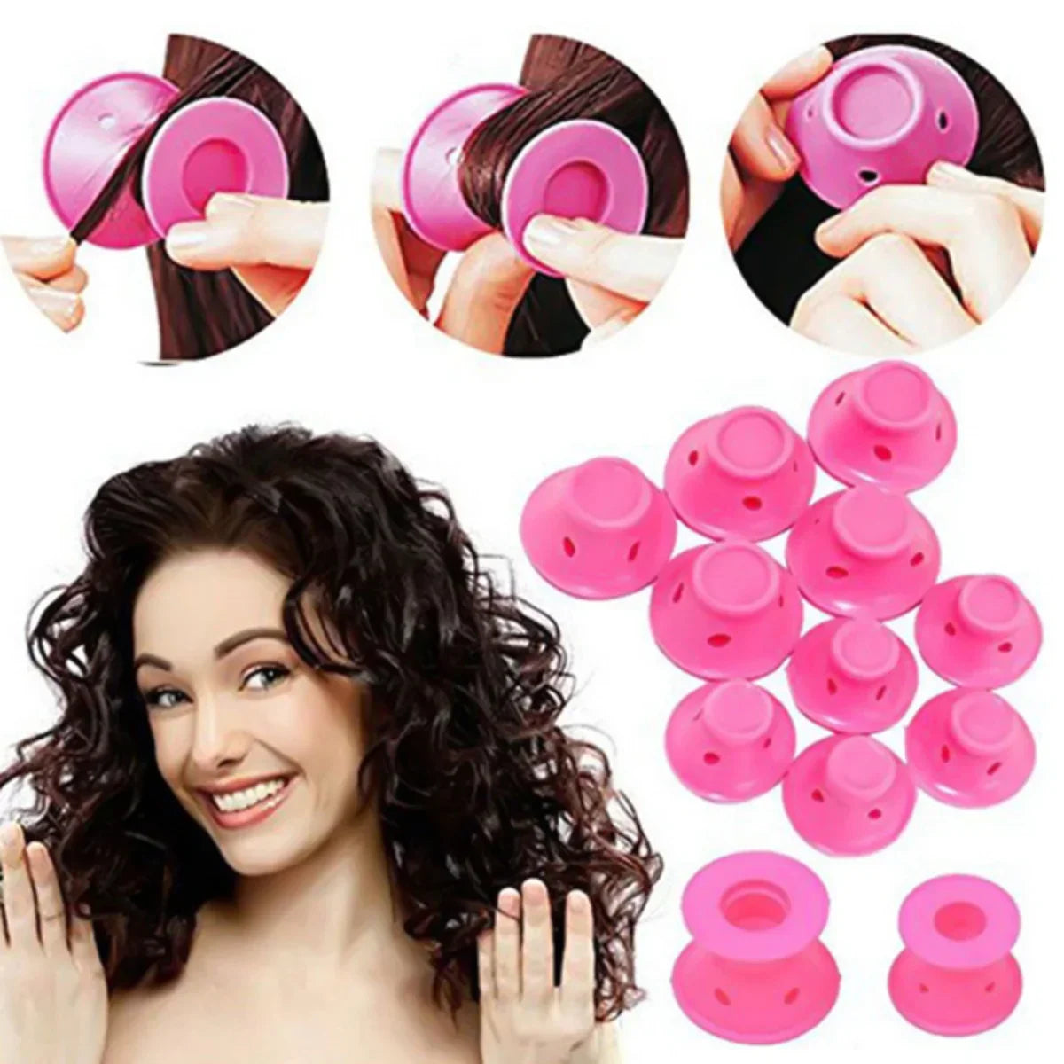 Rubber Silicone Heatless Hair Rollers