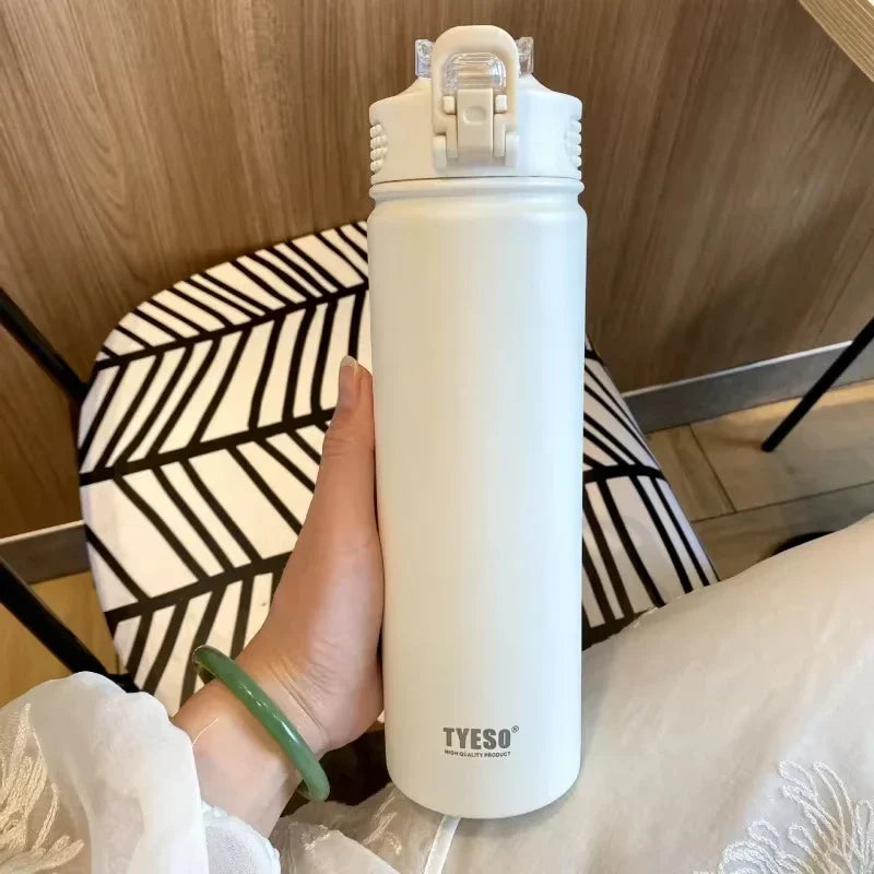 Tyeso Insulated Water Bottle with Straw ( Stainless Steel )