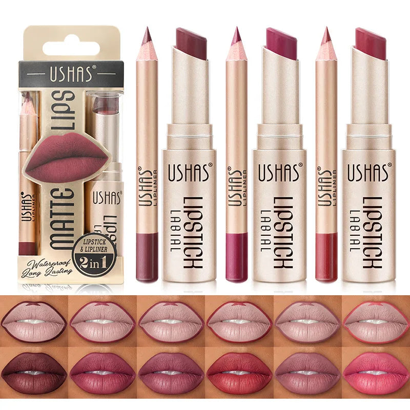 USHAS 12-Color Lip Liner Set