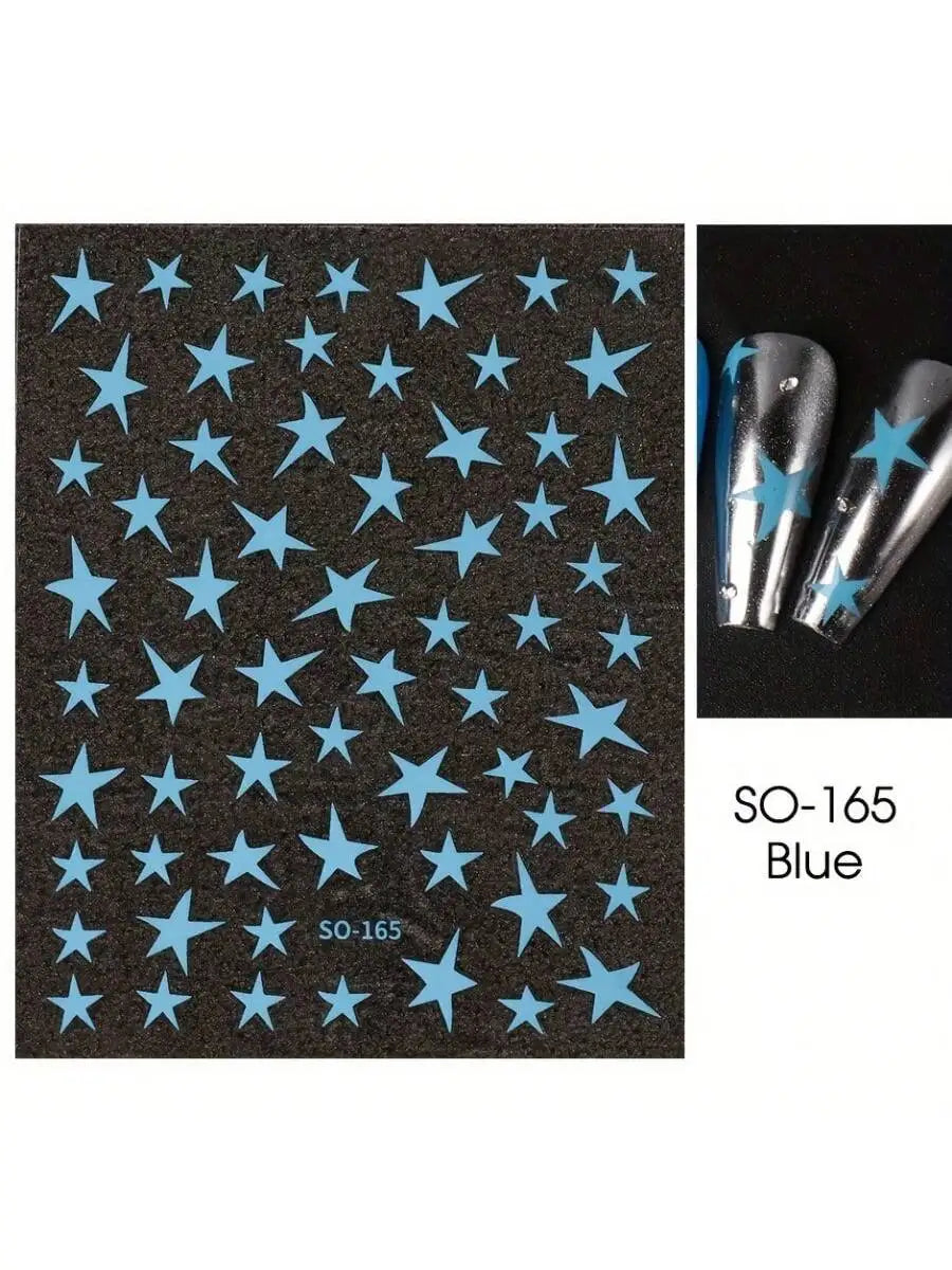 3D Metal Starburst Nail Stickers