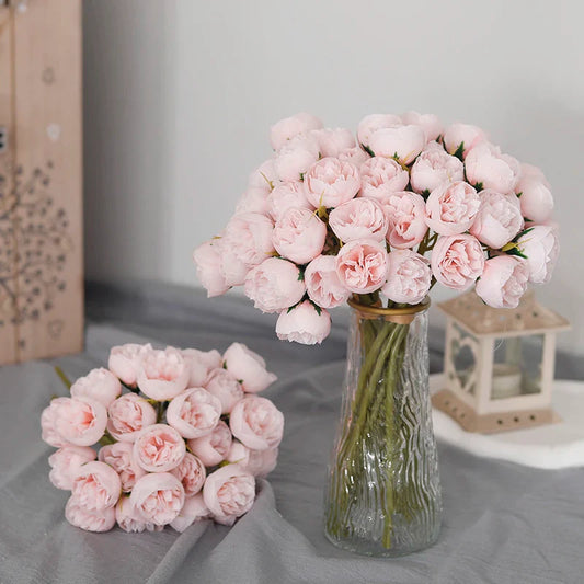 Tenvity Pink Rose Peony Bouquet